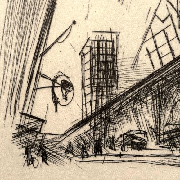 John Marin "Downtown New York" 1930s Art Print Treasury Collection Sketch Vtg - Picture 8 of 14